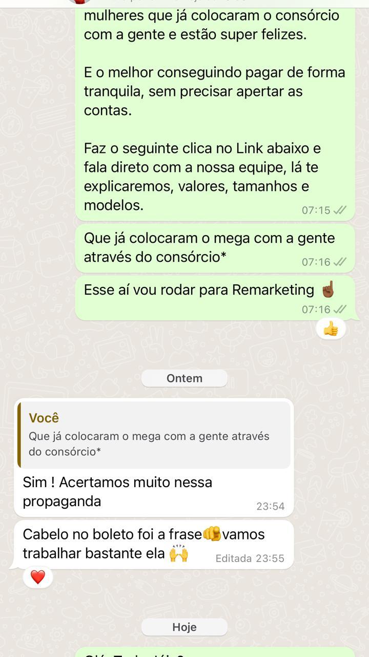 Cliente validando criativo Cabelo no Boleto para remarketing
